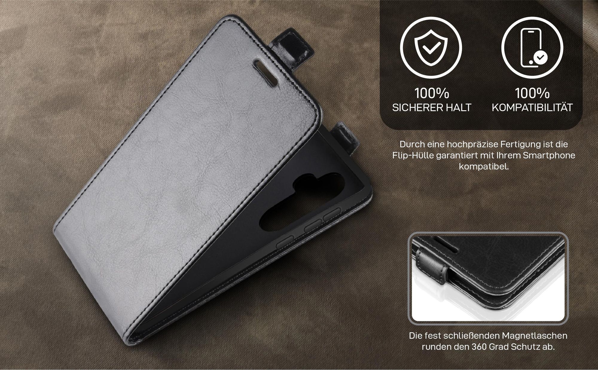 Smartphone Case in Schwarz für Samsung Galaxy A35 5G mit Magnetlasche