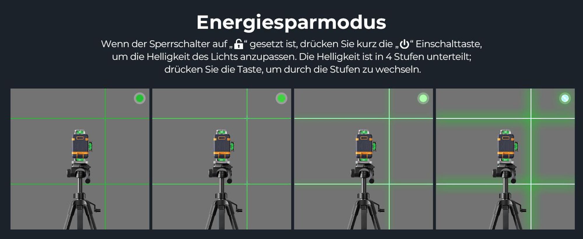 CIGMAN CMS02 Křížový Laser 4×360° Zelený s App, LCD a 2 Akumulátory