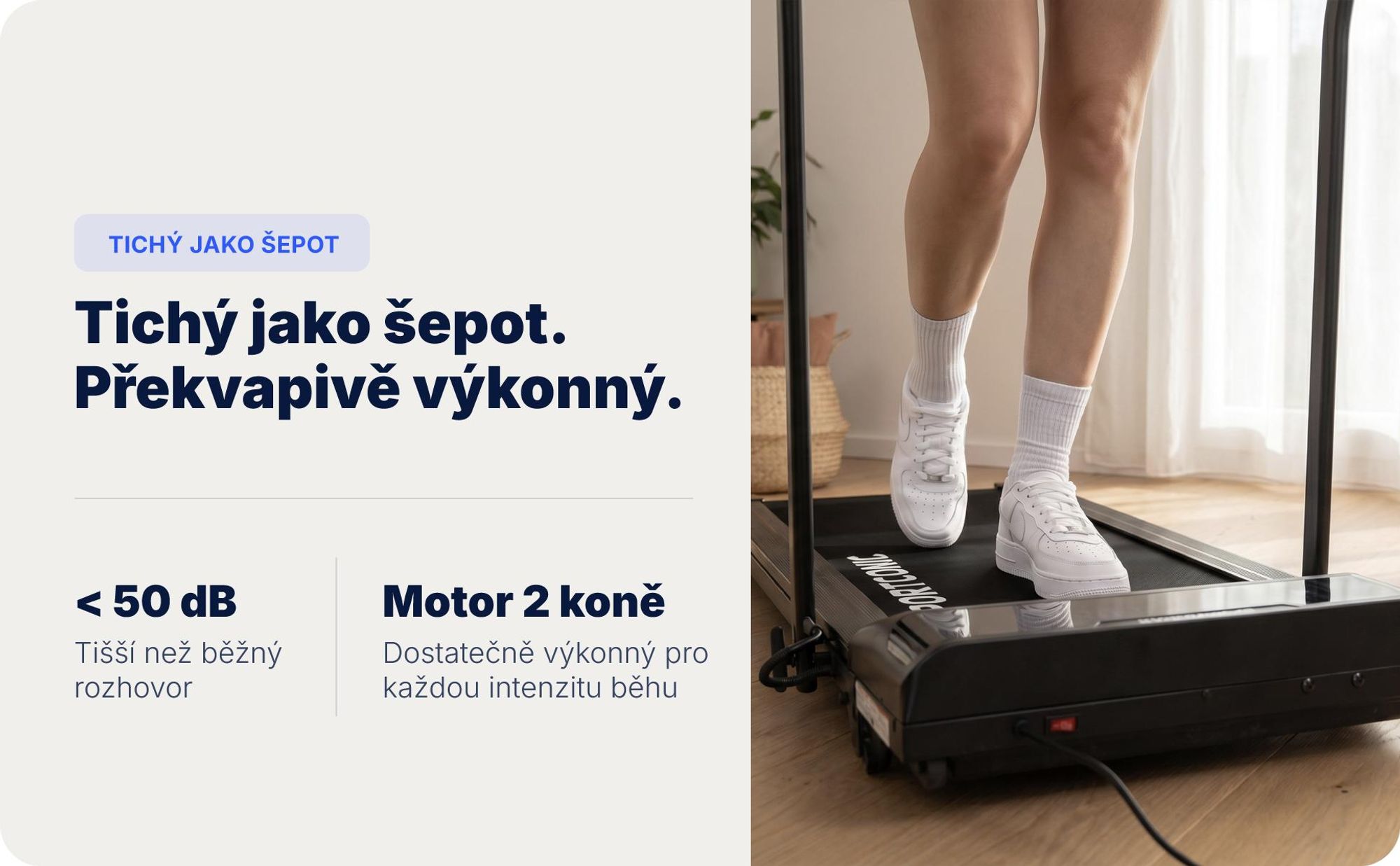 Sportconic Elektrický Běžecký Pás 12 km/h, Skládací Walking Pad Domov Kancelář, 9 % Sklon, LED Displej, Držák na Tablet