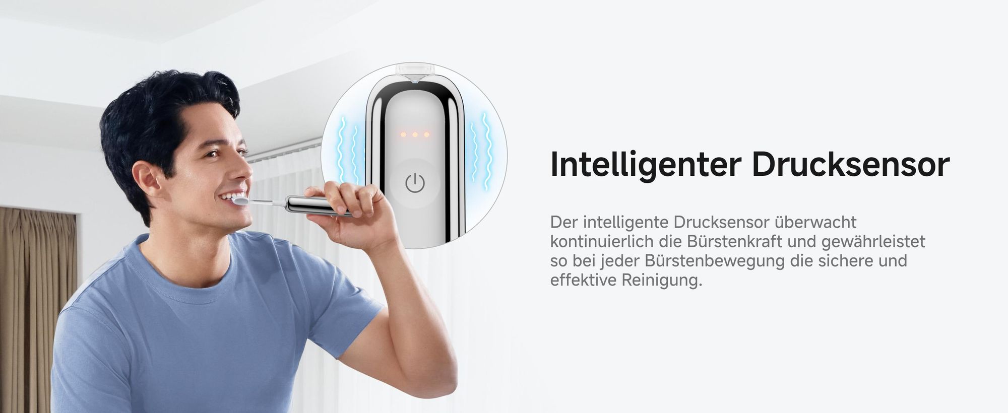 Laifen Wave Pro Elektrische Schallzahnbürste mit App, Drucksensor, 70 Tage Akku, kabelloses Laden und intelligenter Reinigungstechnologie – Edelstahl