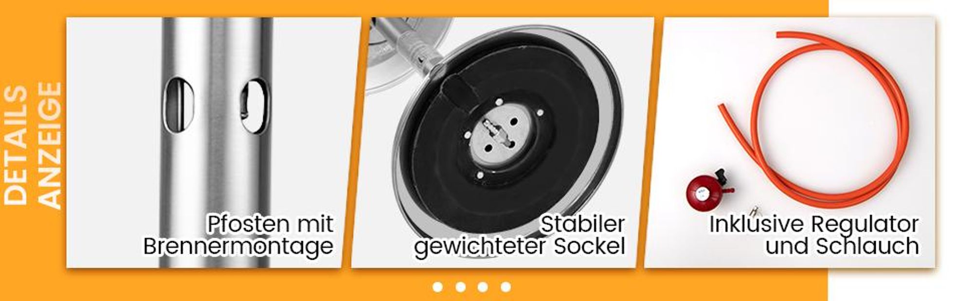 COSTWAY Terrassenheizer für Tischplatte mit beschwertem Sockel, 4000W