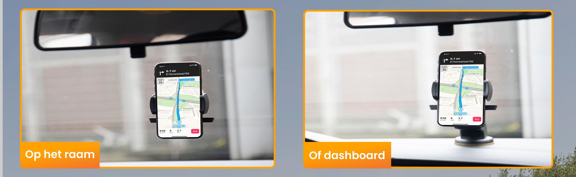 R2B Telefoonhouder Auto met Zuignap – Voor Raam en Dashboard – Verstelbare Universele GSM Houder