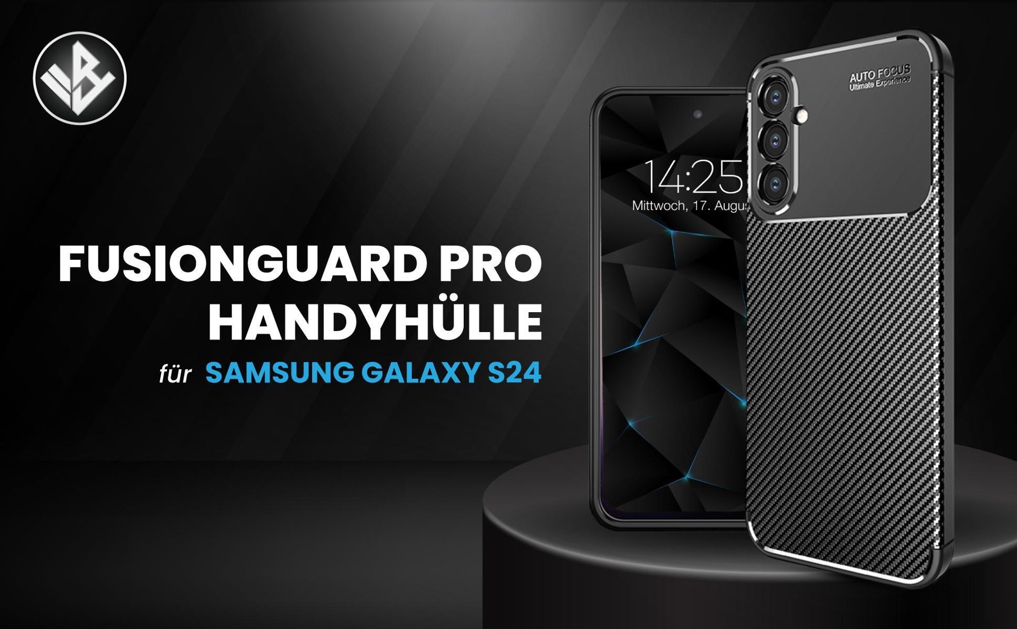Schwarze ergonomische Schutzhülle für das Samsung Galaxy S24