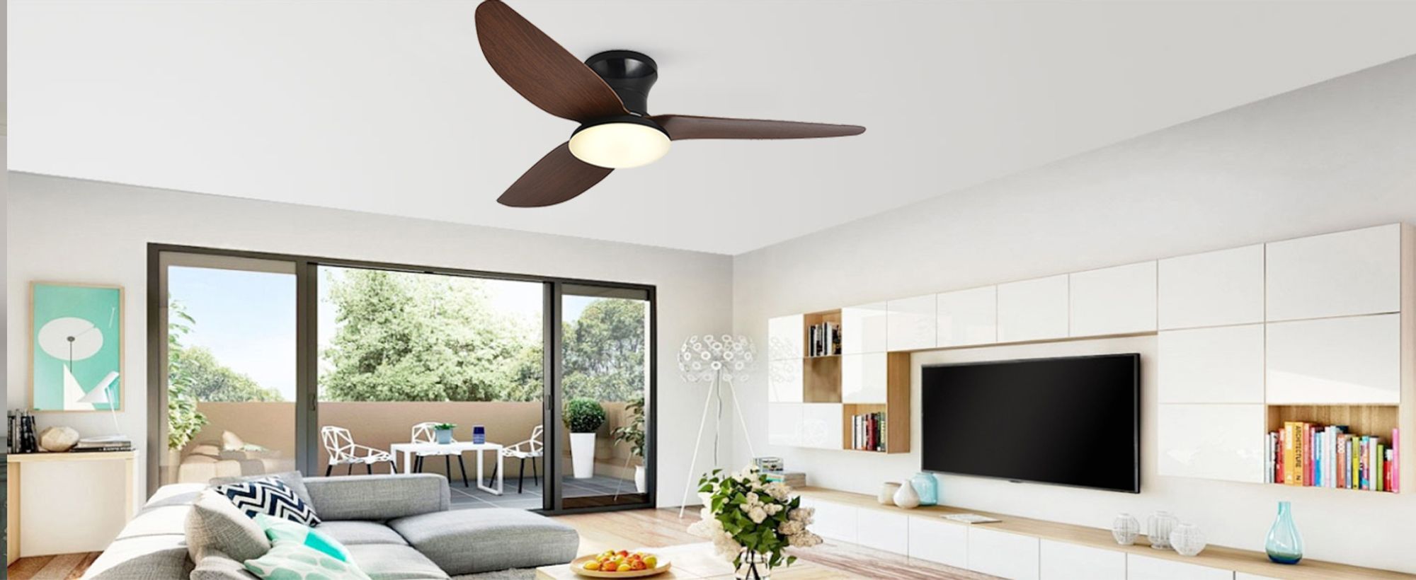 100cm Deckenventilator mit Beleuchtung und Fernbedienung DC Motor 3 Farbtemperatur Dimmbar 6 Stufen APP-Steuerung