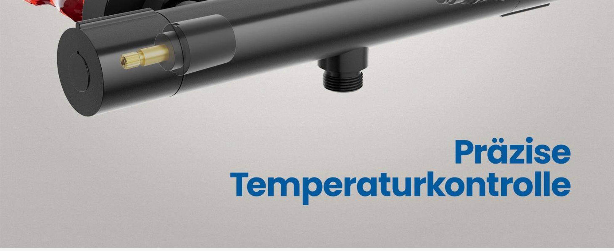 Auralum Duscharmatur mit Thermostat, Mischbatterie Dusche 38°C Sicherheitssperre, Armatur Dusche aus Zinklegierung, Anti-Verbrühungsdesign