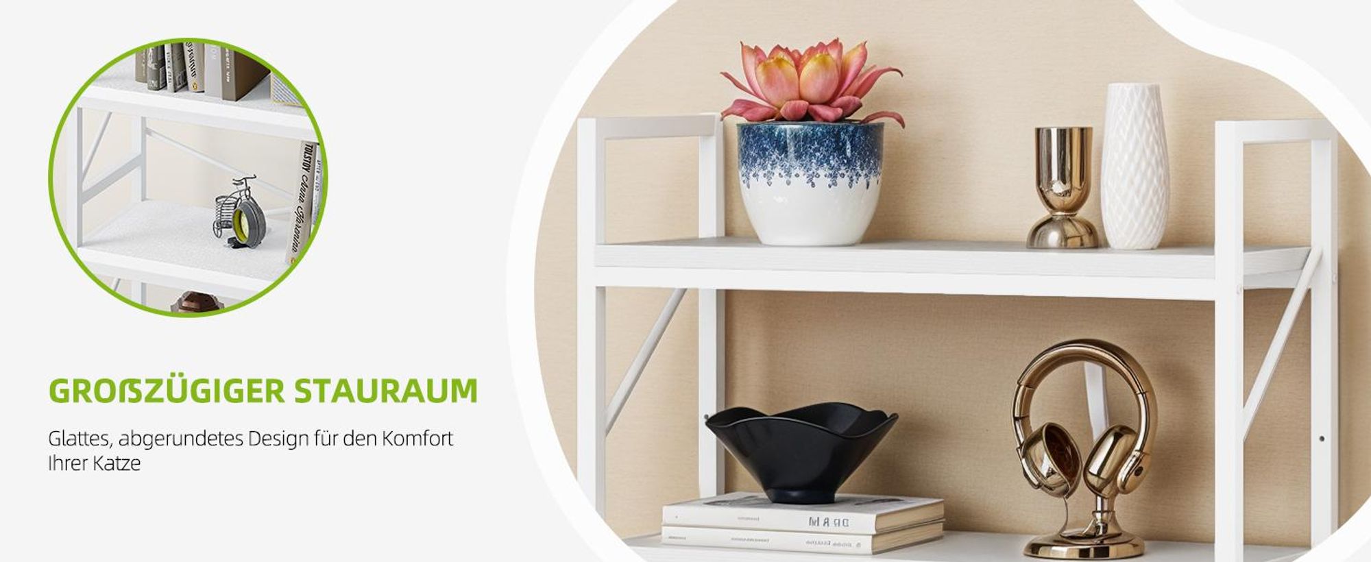 YITAHOME 5-Ebenen Industrielles Bücherregal, 80 x 30 x 158 cm, Lagerregal, Bücherregal, Standregal, Weiß
