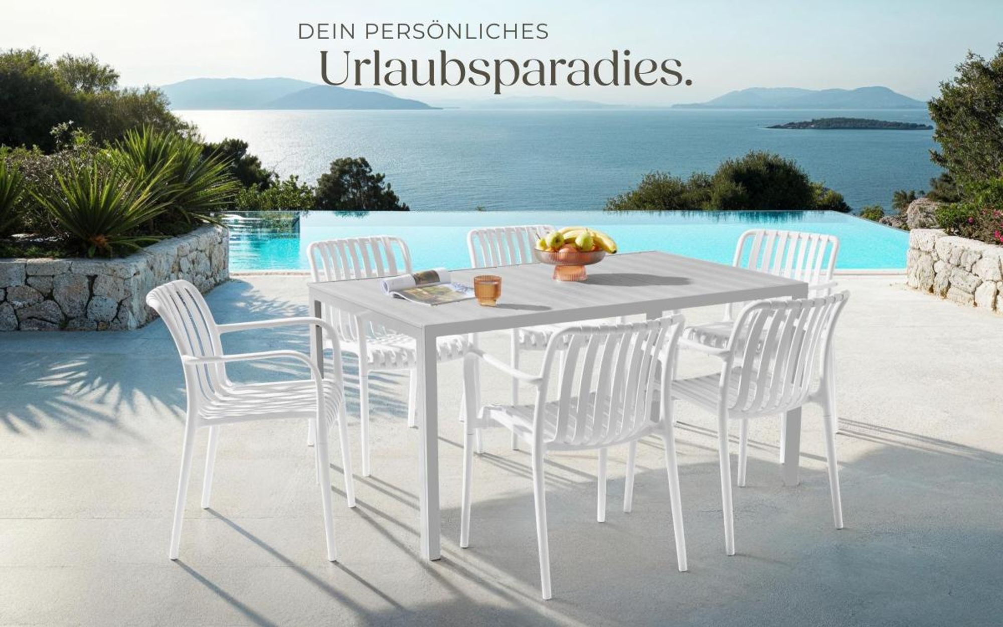 tectake® Gartenstühle Alcudia, wetterfest, stapelbar