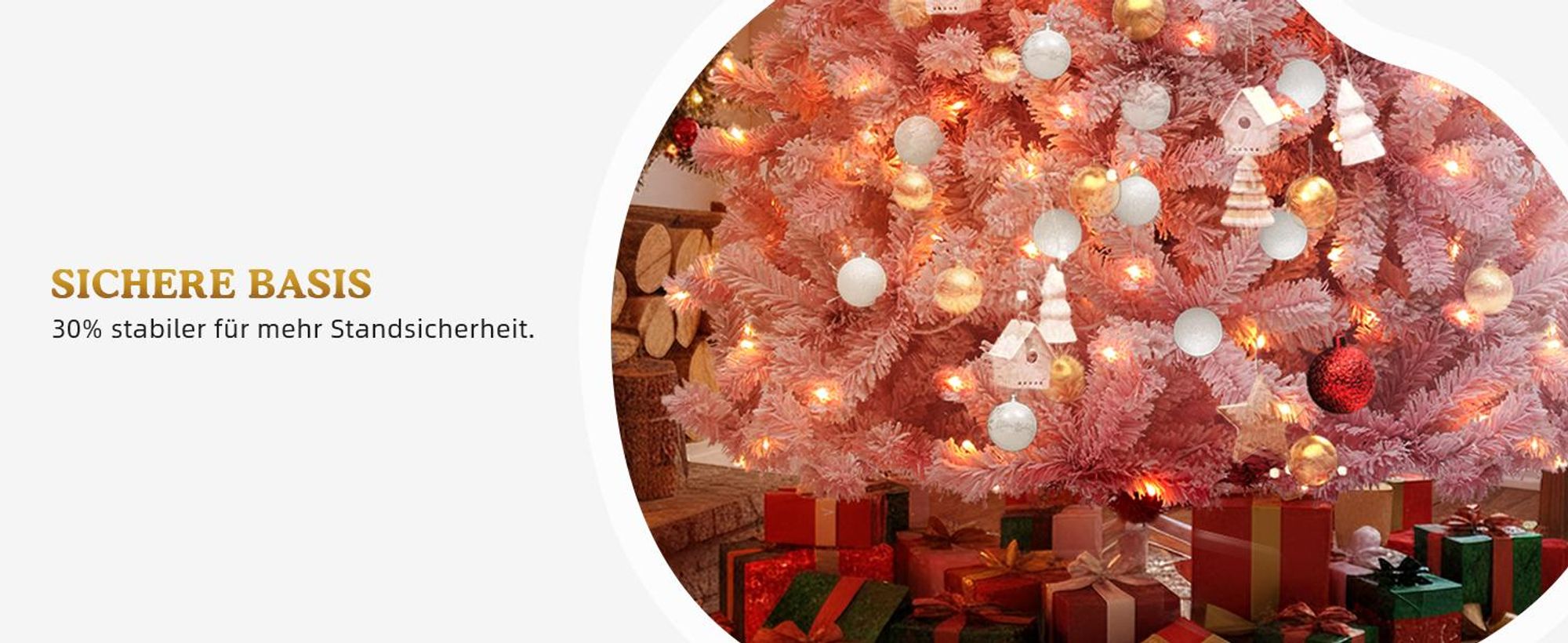 180cm Weihnachtsbaum Rosa, beleuchtet, mit 250 warmweißen Lichtern, 920 PVC Spitzen, Kiferbaum Christbaum