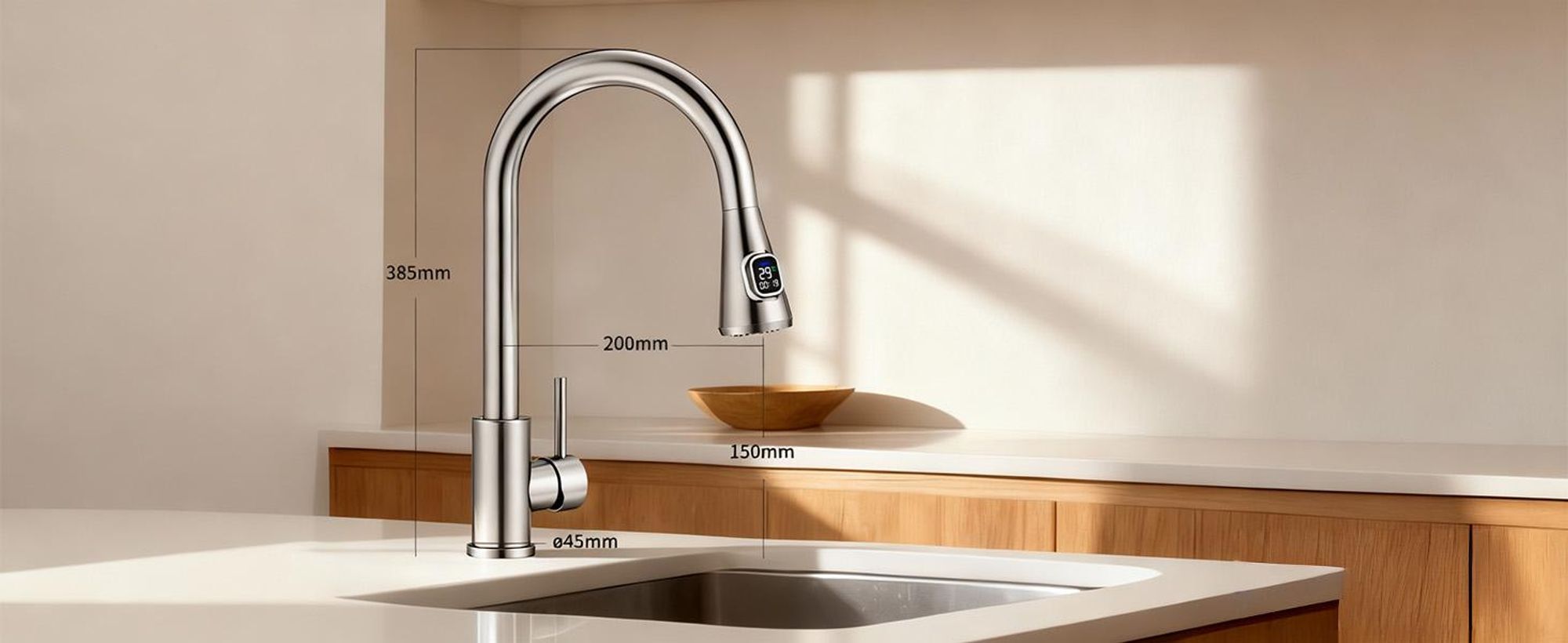 Homelody Wasserhahn Küche mit 2 Strahlarten,360° Drehbar Küchenarmatur,Edelstahl Spültischarmatur,Hochdruck Armatur,Mischbatterie Küche Matt Gebürstet