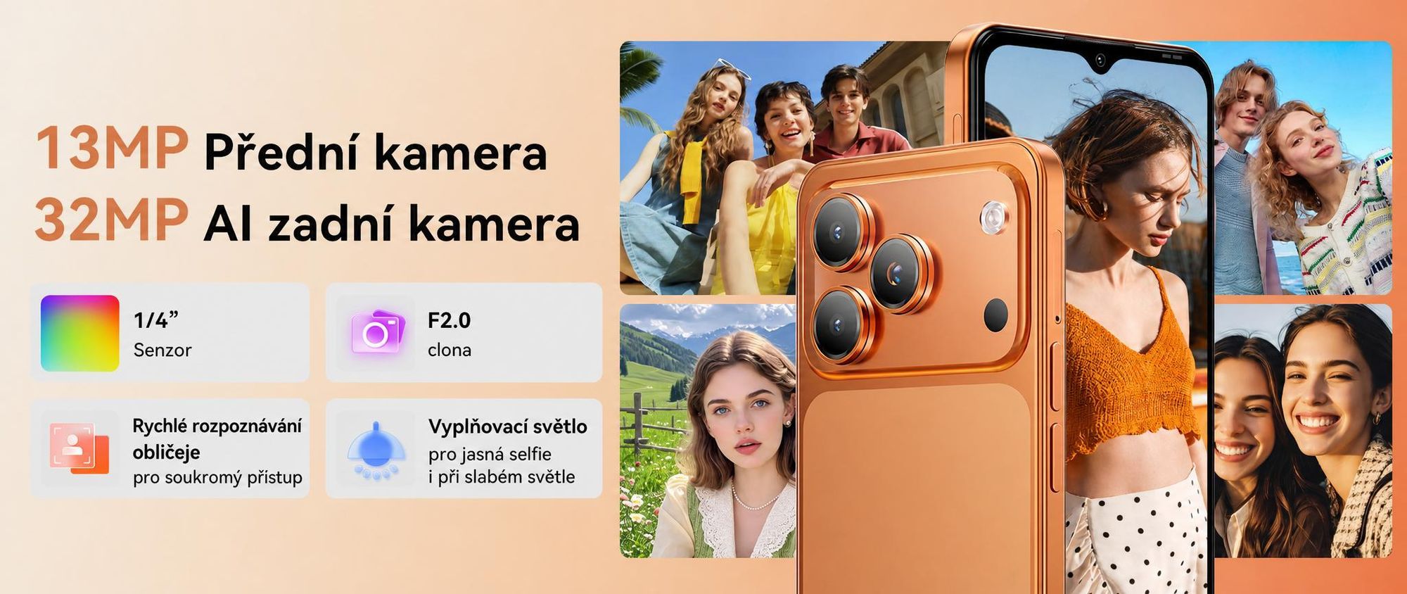 2026 Blackview WAVE 7C – mobilní telefon bez smlouvy, 6,56", Android 16, 16 GB + 64 GB / 2 TB TF, Face ID, 5000 mAh, 32 MP, Dual-SIM, Wi-Fi 5, IP54