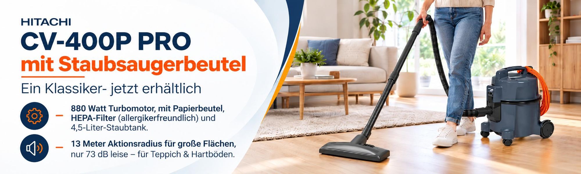 HITACHI Staubsauger 4,5l Papierfiltervol