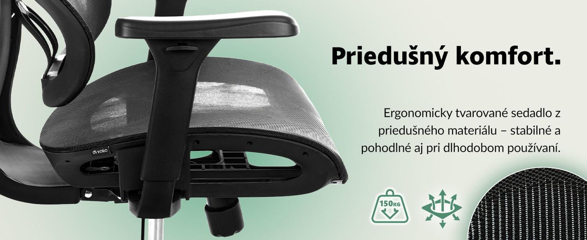 kancelárska stolička di volio Vataro - ergonomická kancelárska stolička s 2D opierkou hlavy a 4D podrúčkami, priedušným sedákom
