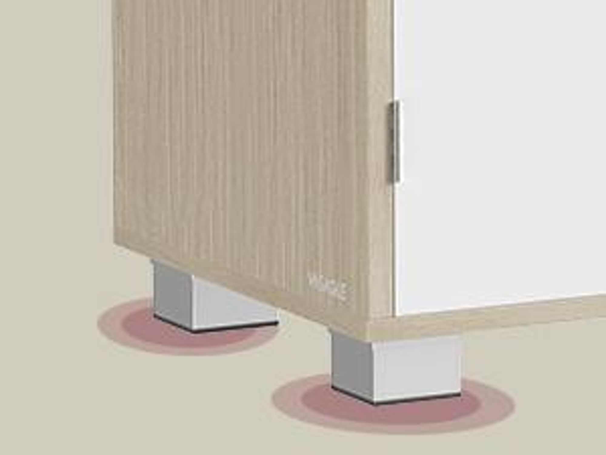 VASAGLE Waschbeckenunterschrank mit Füßen, 3 große Schubladen, 2 Fächer hinter der Tür, 30 x 70 x 64 cm, Wolkenweiß-Naturbeige