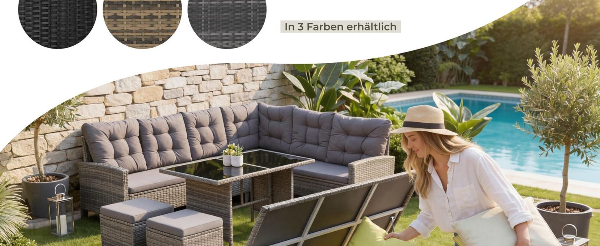 tectake® Auflagenbox Kuusamo 116 x 54 x 64 cm