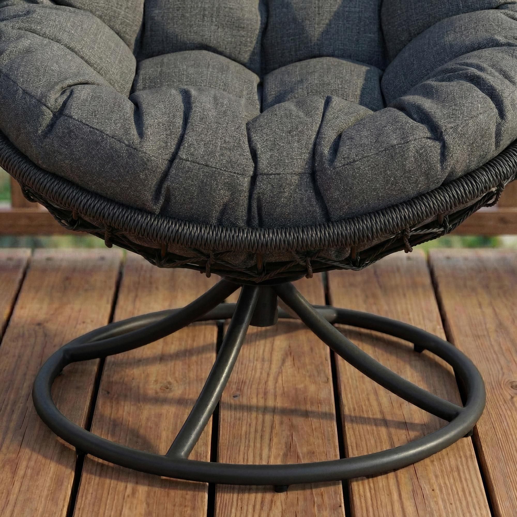 di volio Gartensessel MELIA - schwarz, Lounge Sessel aus PE-Rattan mit Rundfuß, bequem & stabil
