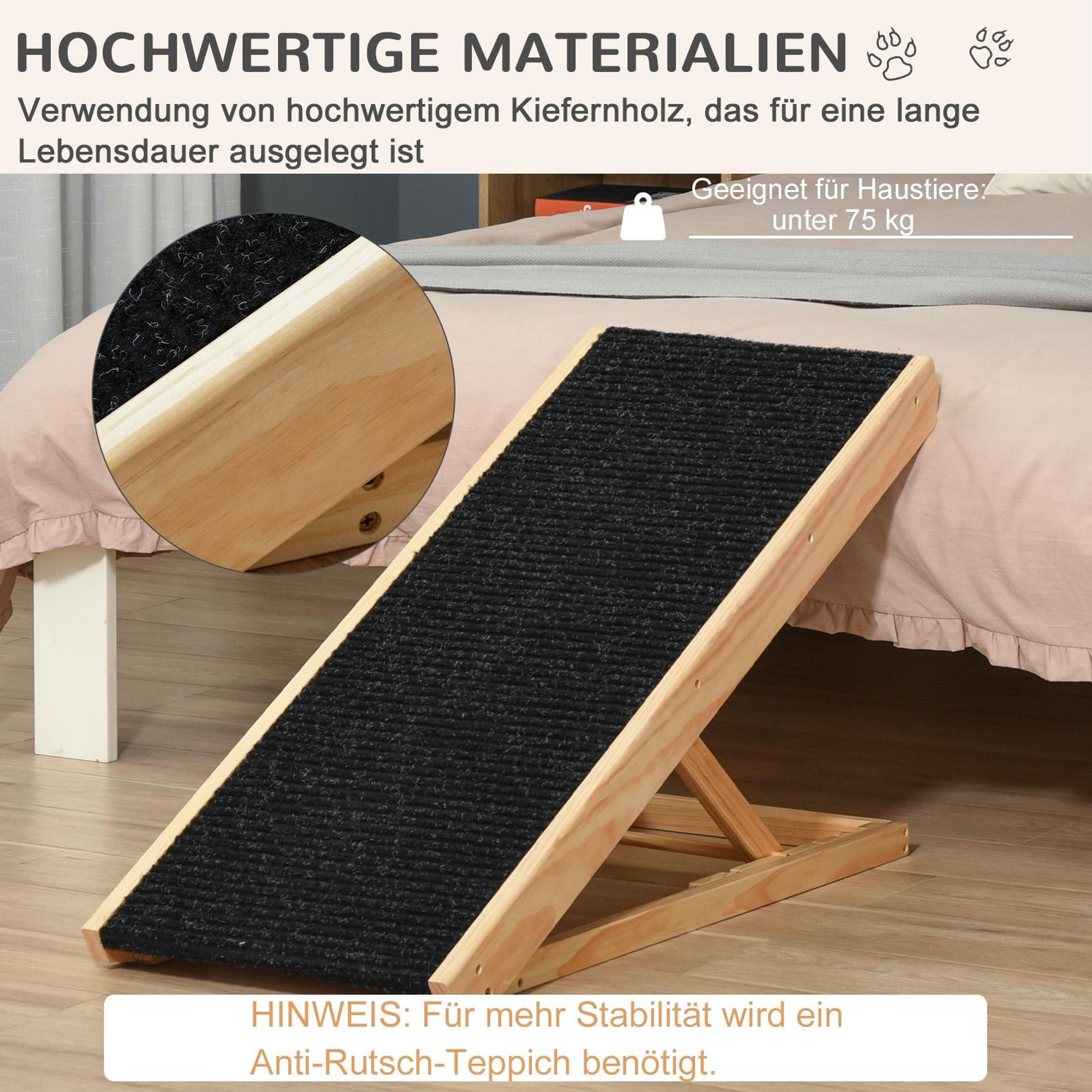 Haustierrampe Kiefernholz ältere
