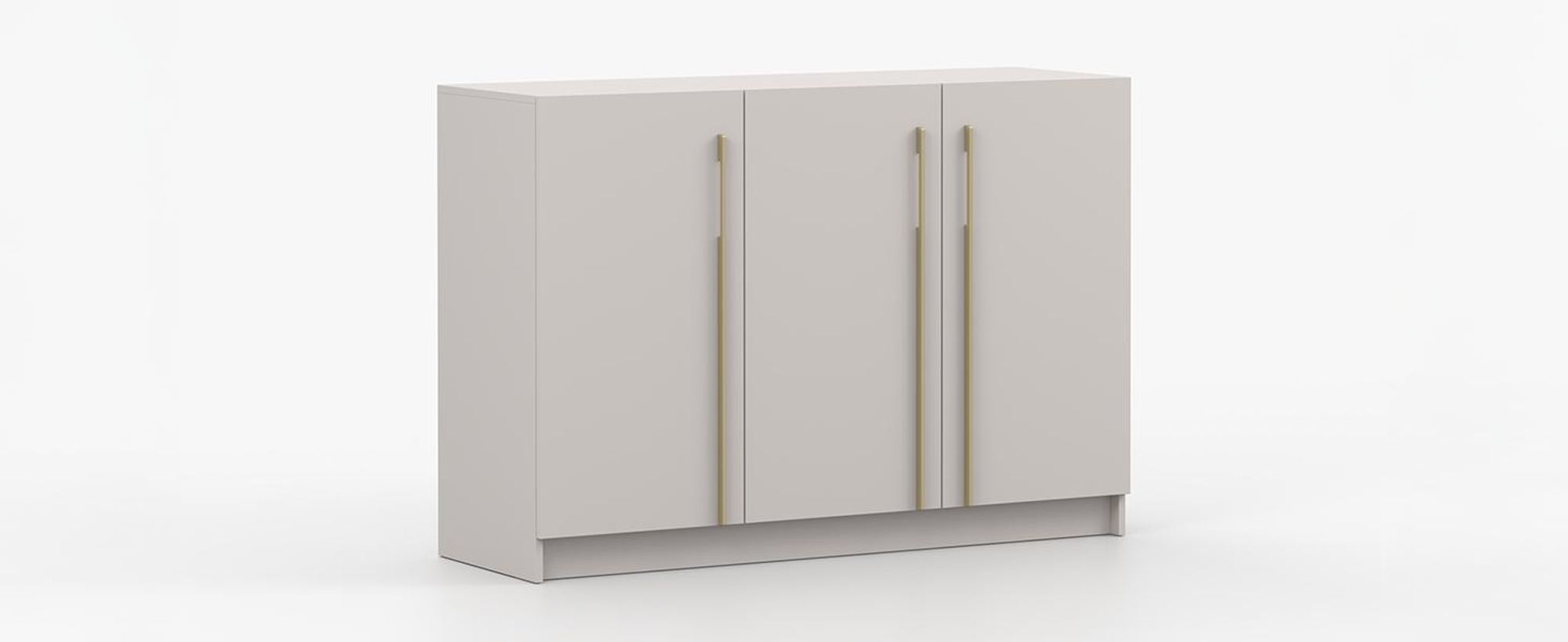 Kommode Sideboard Anrichte Schlafzimmer Highboard 134 cm Kaschmir mit 3 Drehtüren ROSA 3D