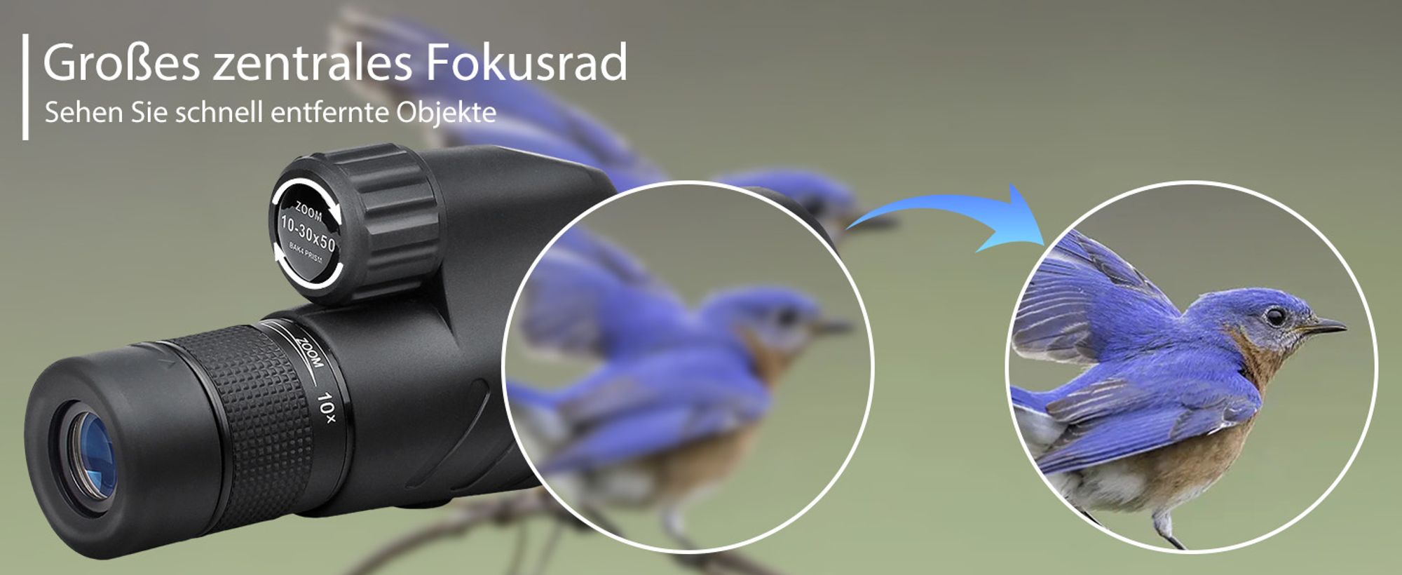 Svbony SV45 Monokulares Teleskop, 30X50 Monokular Fernrohr Erwachsene mit Tragetasche, für Erwachsene Vogelbeobachtung Reisen