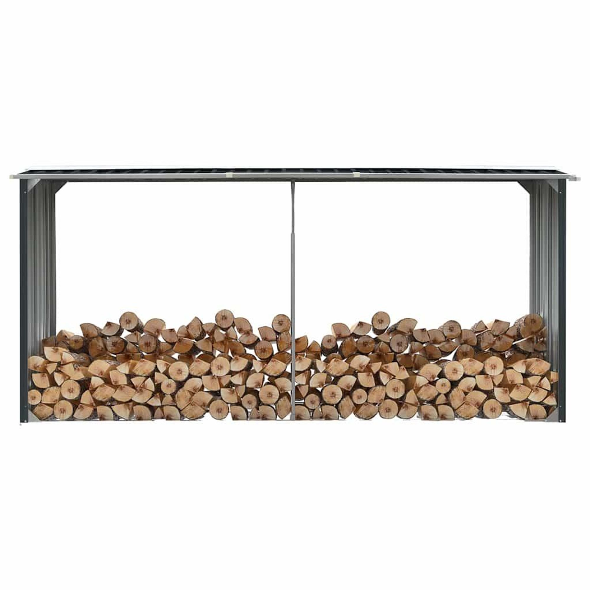vidaXL Brennholzlager Verzinkter Stahl 330 x 92 x 153 cm Anthrazit