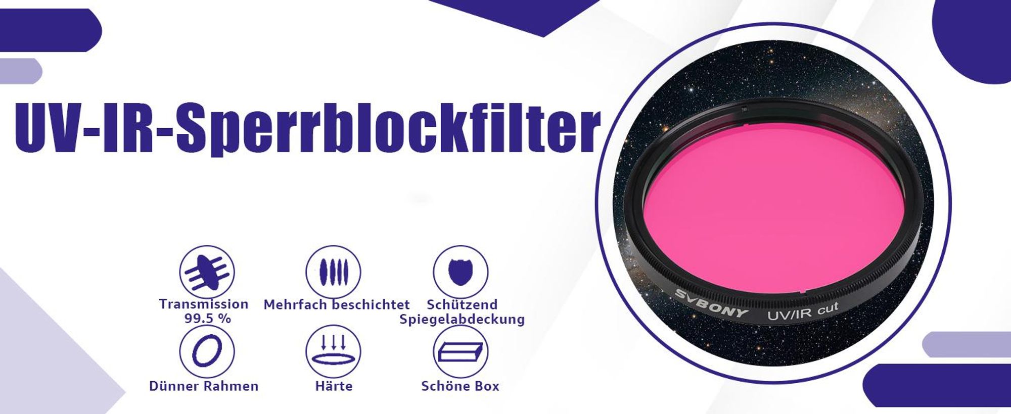 Svbony Filter Infra UV IR Filter mit Niedriger Reflexion und Mehrfachbeschichtung (2in)