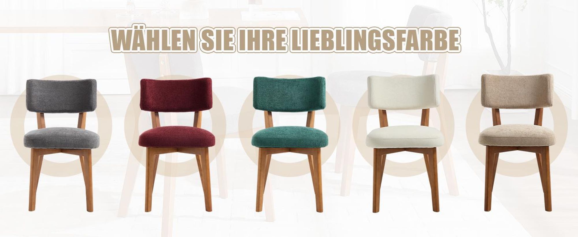 LVHOM Massiver Polsterstuhl 2er Set mit Leinenbezug, Ergonomischer Esszimmerstuhl mit Rückenlehne, Küchenstuhl, Mid Century Wohnzimmerstuhl, Grau