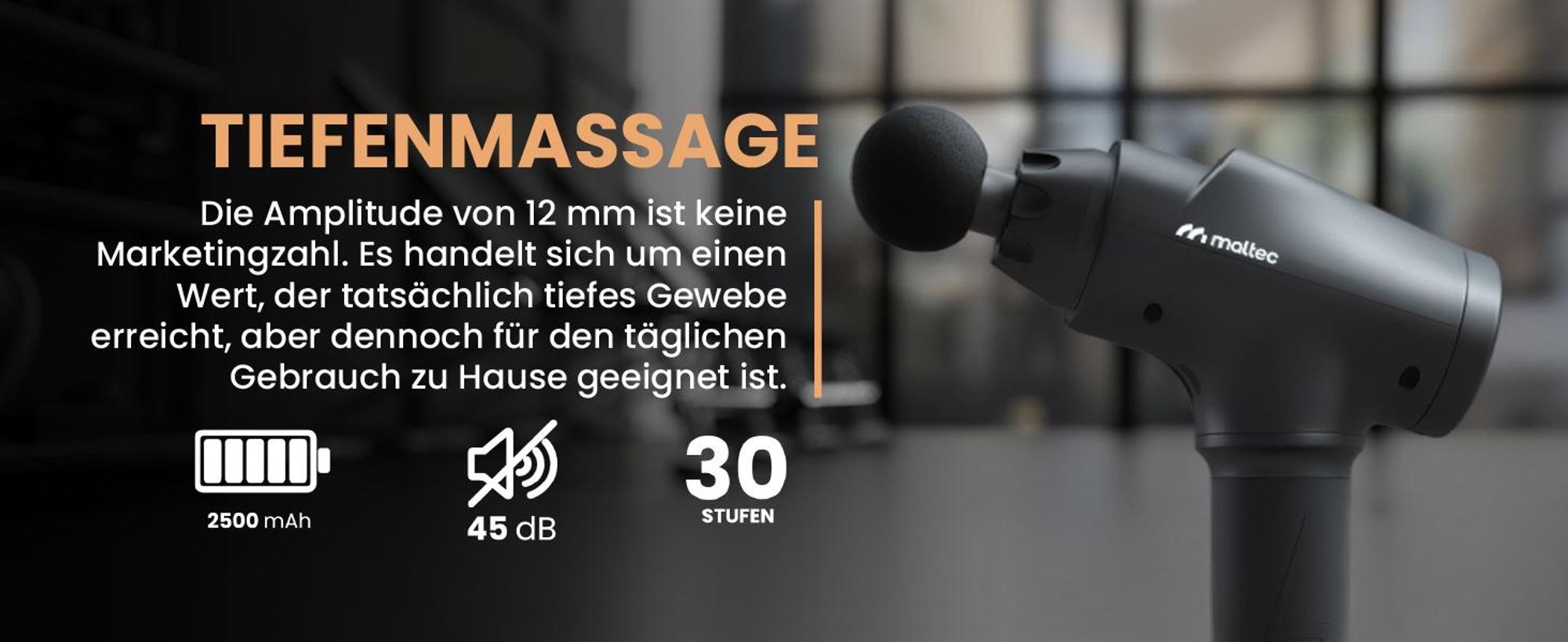 Massagepistole Massage Gun 1Köpfe Nacken Schulter Rücken Körper Drucksensor Muskelmassage