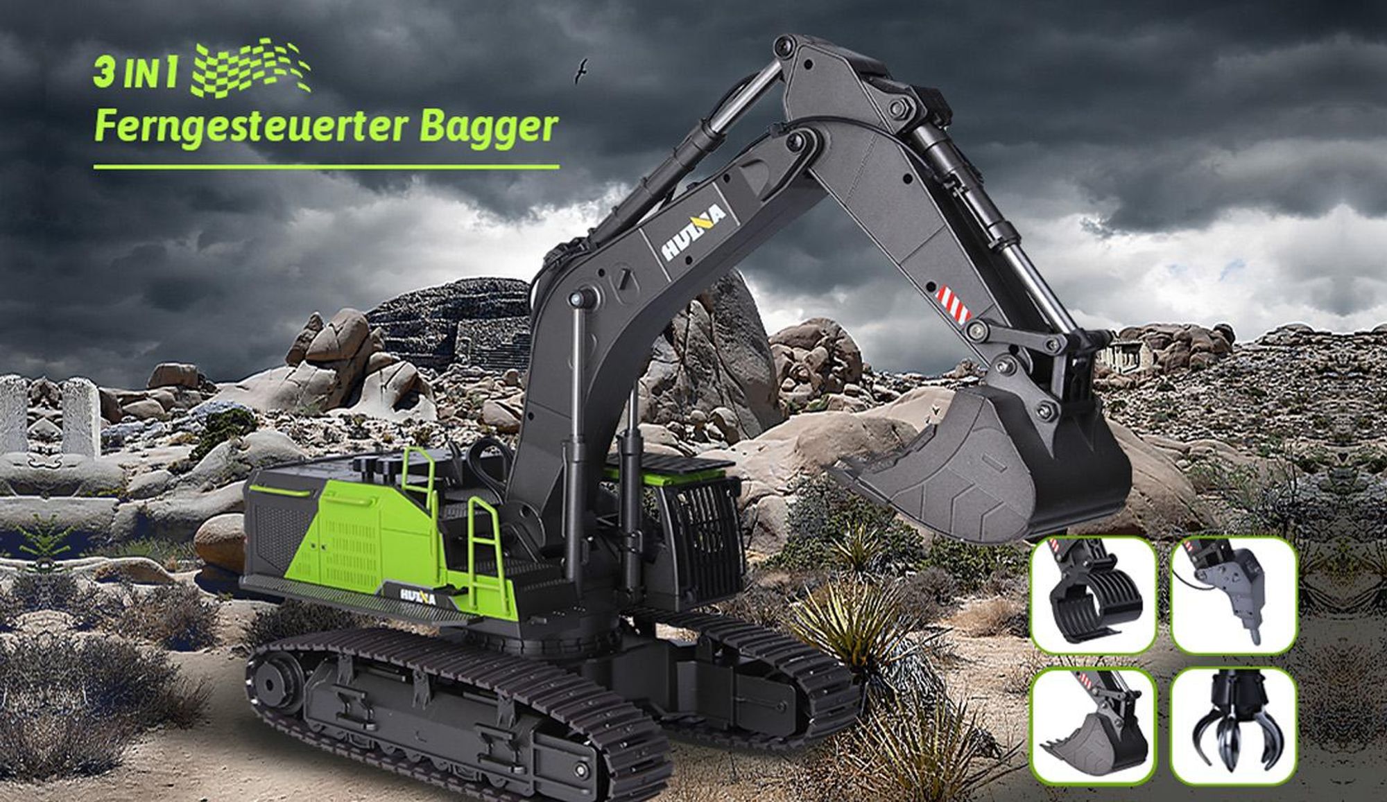 Esun Europe S1593 Rc Bagger Truck 1:14 Lkw Huina 1593