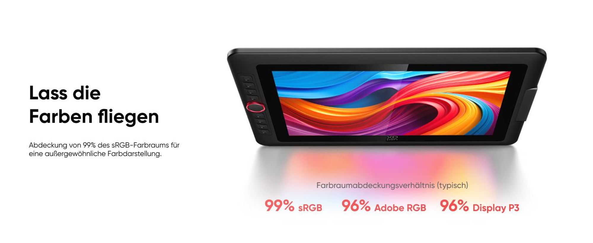 XPPen Artist 15.6 Pro V2, Kabelgebunden, 5080 lpi, 340,99 x 191,81 mm, USB, 1 cm, Stift, Berührung