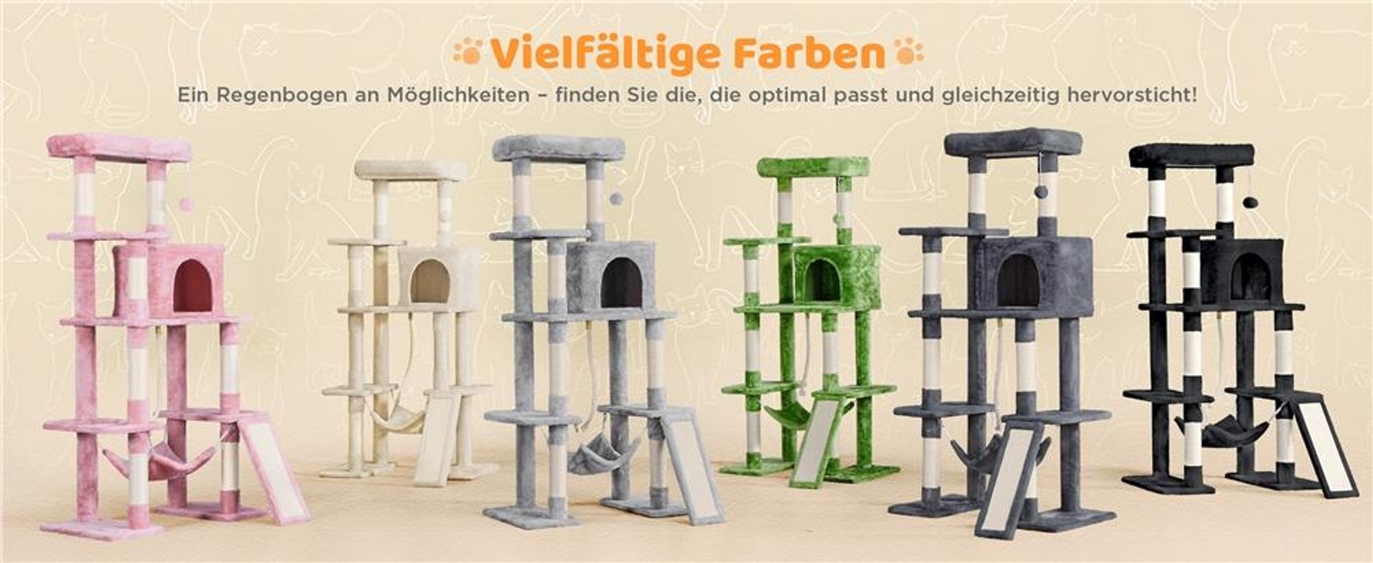 Yaheetech Stabiler Kratzbaum Katzenbaum 159 cm mit Katzenhöhlen & Plattformen Dunkelgrau