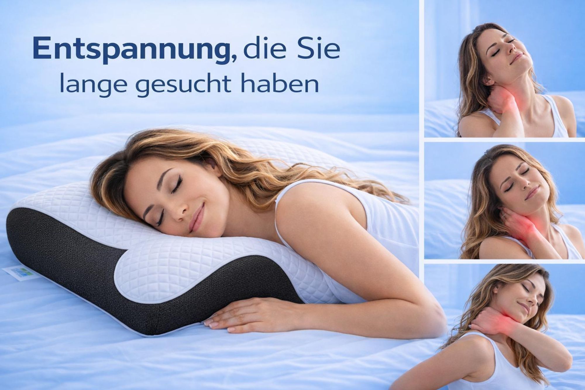 Poduszka pod szyję Poduszka Ergonomiczna poduszka ortopedyczna Przeciwbólowa poduszka do spania Poduszka z pianki memory foam Dla osób śpiących na boku YaLiva_Decor®