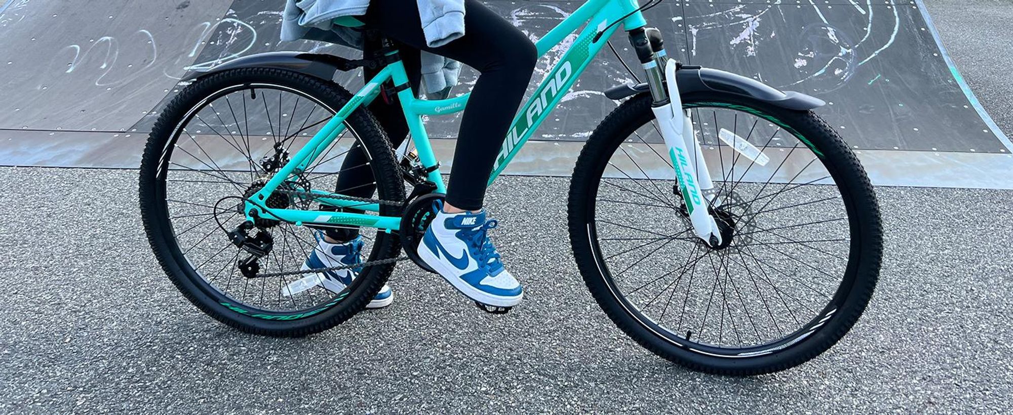Hiland 26 Zoll Damen Mountainbike, 18 Gänge Federgabel MTB mit 18-Gang-Getriebe und gefederte Vorderradgabel, doppelte mechanische Scheibenbremsen