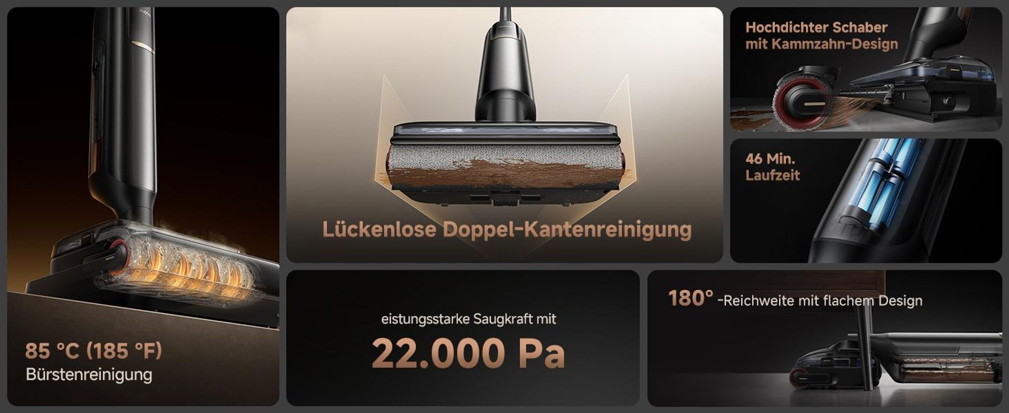 MOVA M50 Nass- & Trockensauger – 22.000 Pa, 450W, 46 min Laufzeit, Auto-Schmutzerkennung, 85 °C Selbstreinigung, 610 g Handgriff