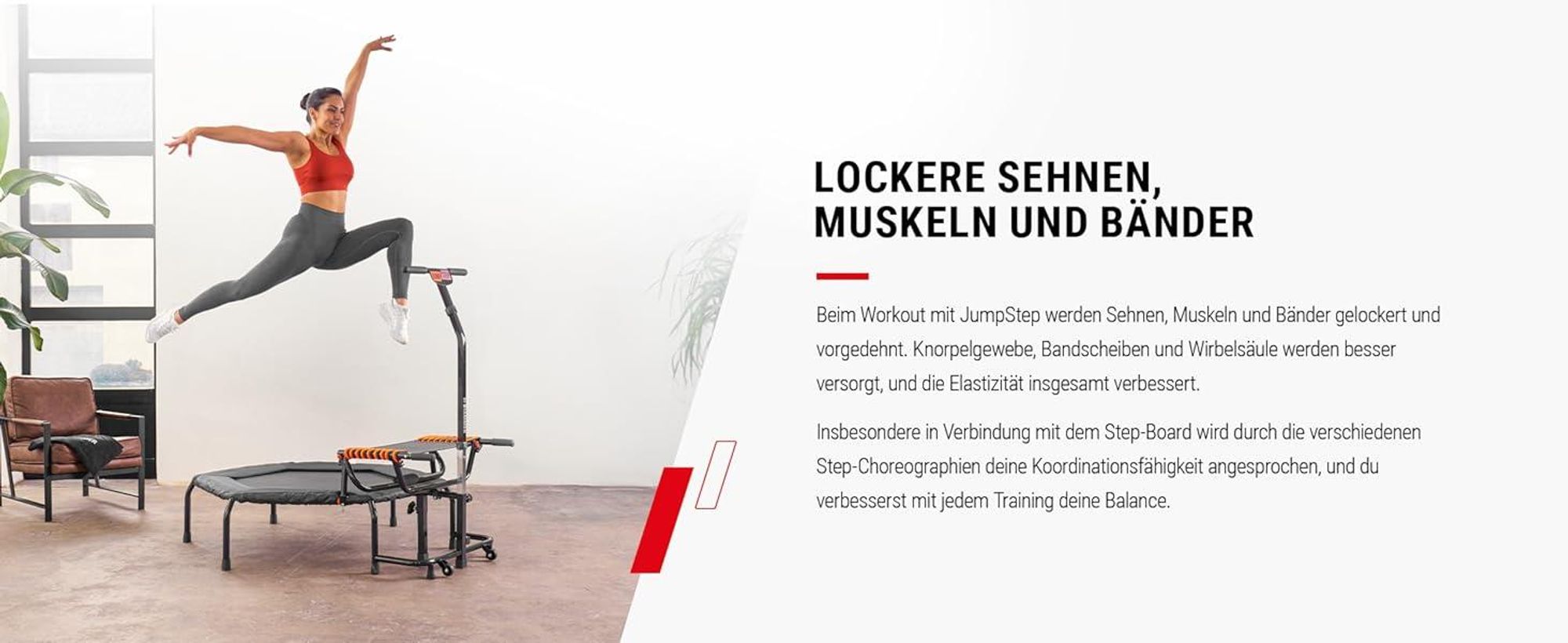 HAMMER Fitness-Trampolin JumpStep, flexibles & gelenkschonendes Step-Board