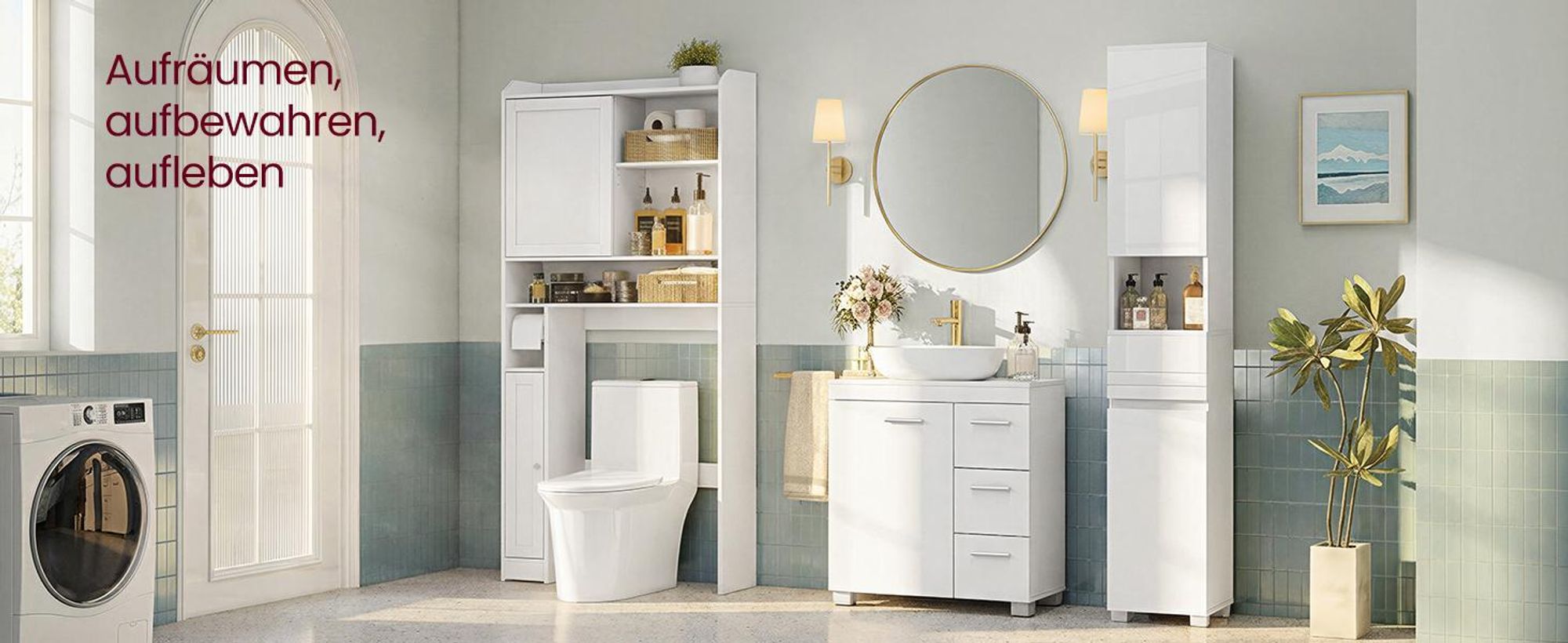 VASAGLE Waschbeckenunterschrank, Badezimmerschrank, 3 große Schubladen, 30 x 60 x 64 cm, Badschrank, 2 Fächer hinter der Tür
