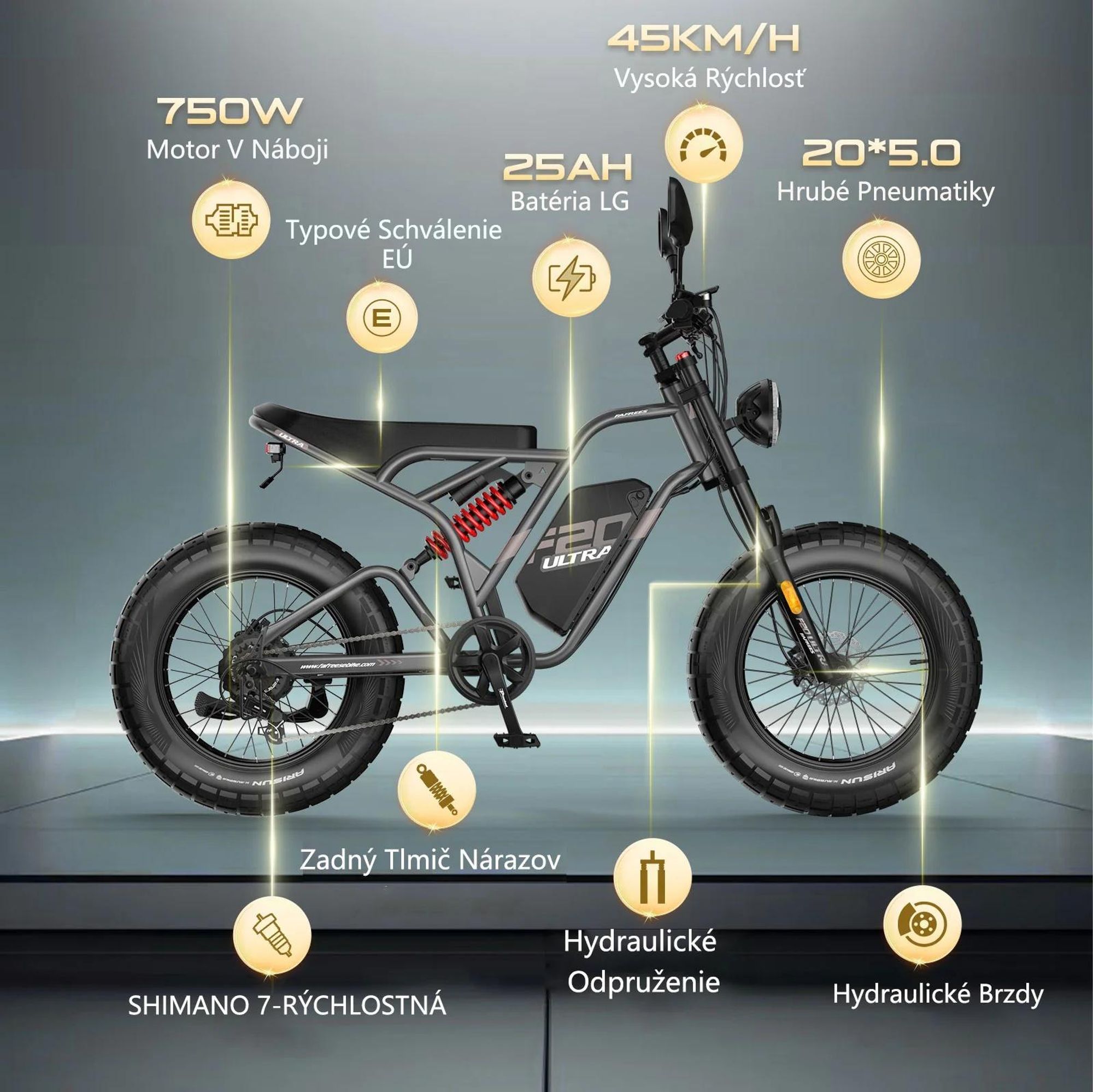 FAFREES F20 Ultra Elektrický bicykel (Typové schválenie EÚ L1e-B) - Batéria 48V25AH 20-Palcové Pneumatiky Mechanické brzdy - Zelená