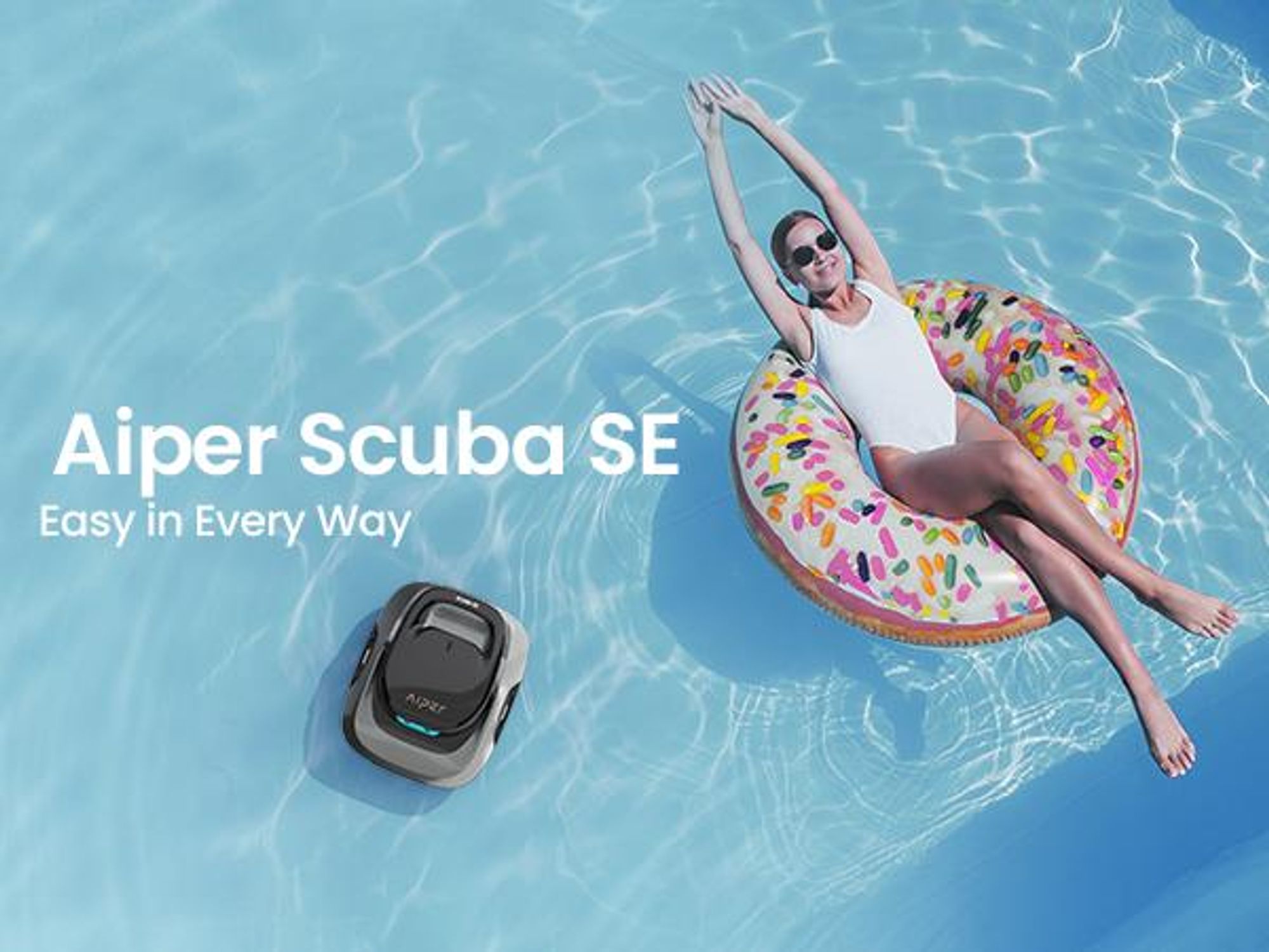 AIPER Robot Piscine sans Fil, Aspirateur Automatique, 90 Min d'Autonomie