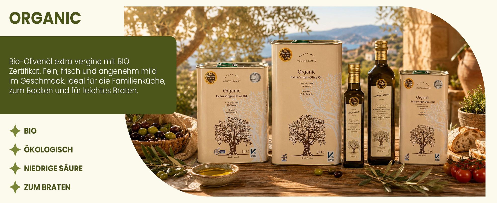 Voliotis, greekbox, Olivenöl, ev green, Natives Olivenöl Extra