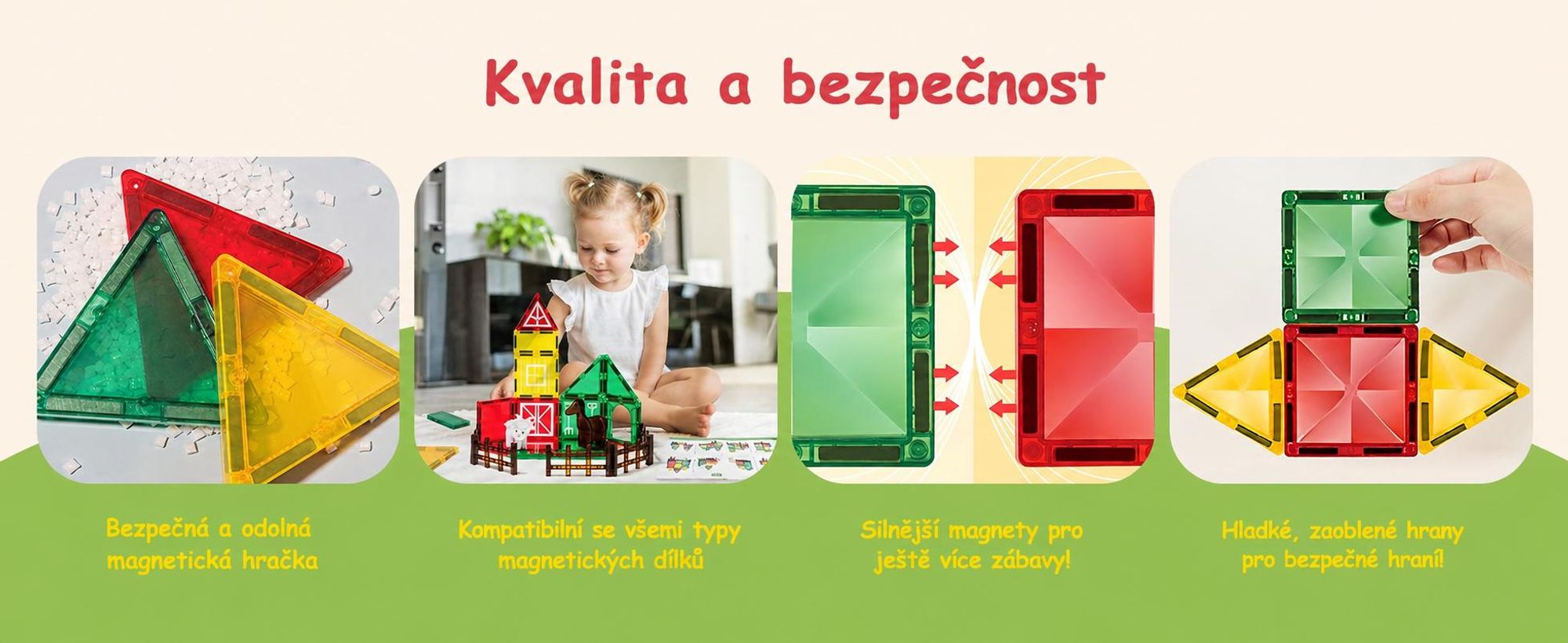 Olvy Magnetické stavební kostky Montessori Toys 80 ks -Magnetické kostky pro děti -Magnetické stavební kostky - Magnetická stavební hračka, Magna, farma