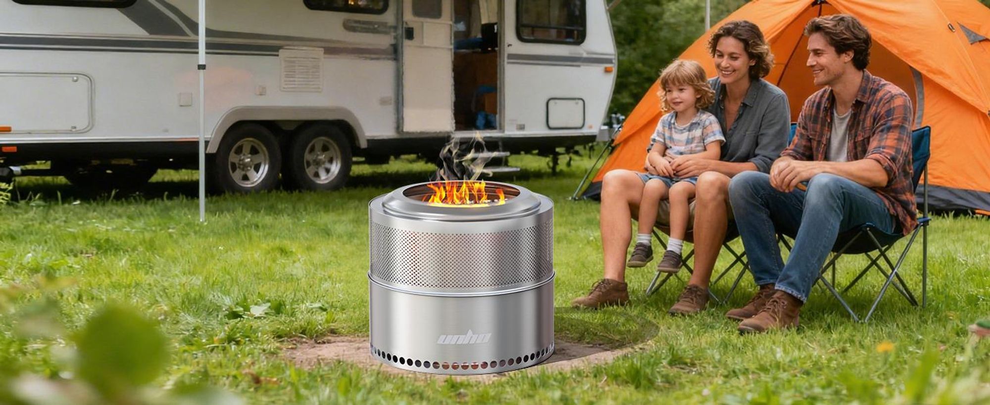 WISFOR Feuerstelle Bonfire, Edelstahl Feuerschale mit Ständer, Outdoor Kamin, für Terrasse, Garten, Feuertonne, Holzofen, Feuerkorb, 50x41.5cm