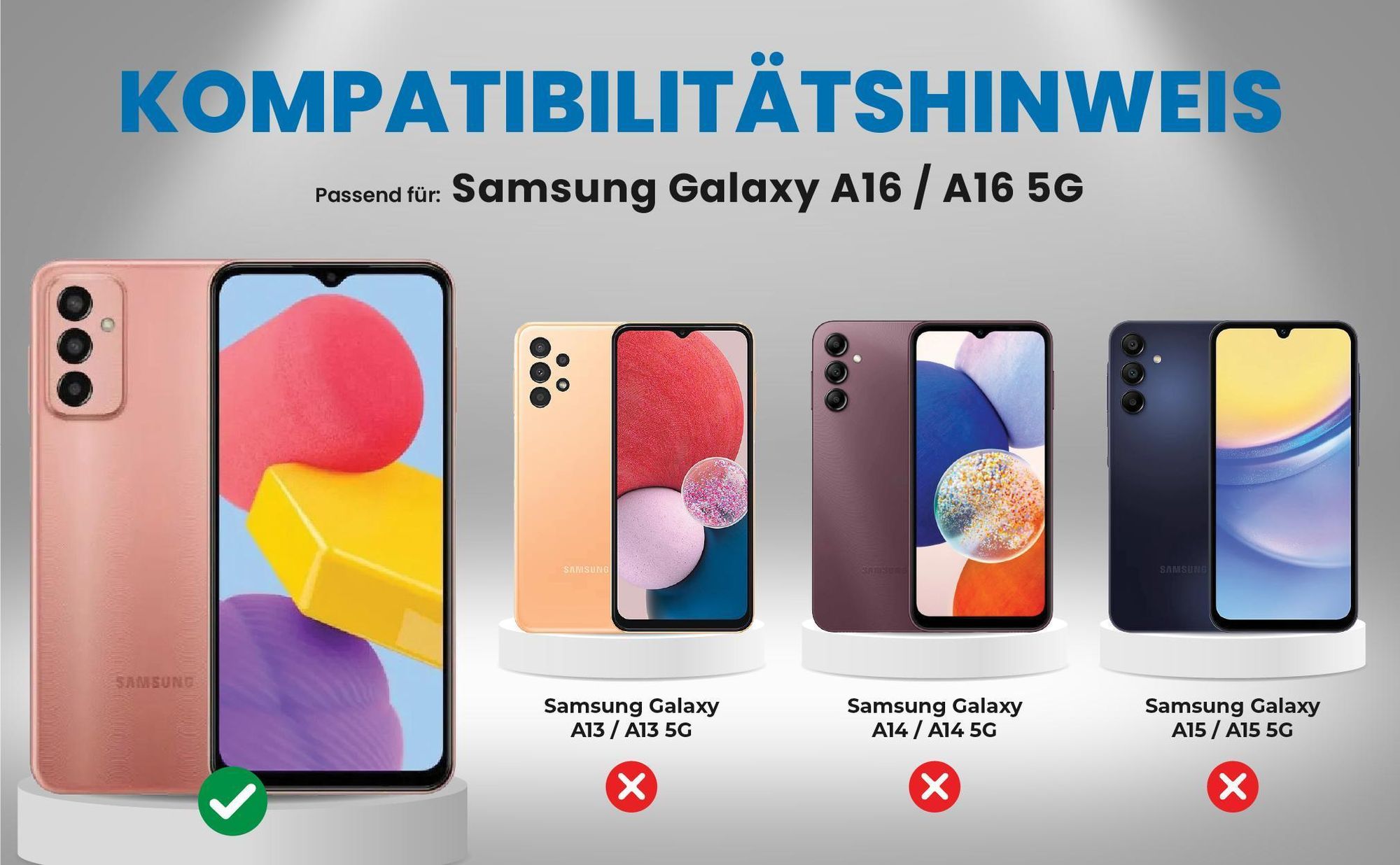 Kompatibilitätshinweise Hülle für Samsung Galaxy A16 / A16 5G