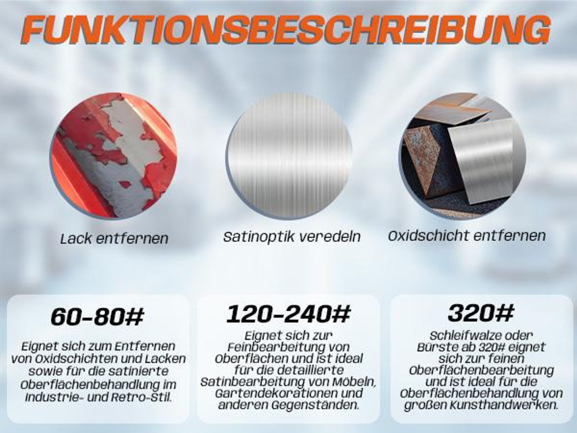 120# Schleifbürste für Satiniermaschine, Polierbürste PA-Fasern + Schleifpapier, 12x10cm, Kunstfaserbürste zur Metall, Holz Stein Schleifen Renovierun