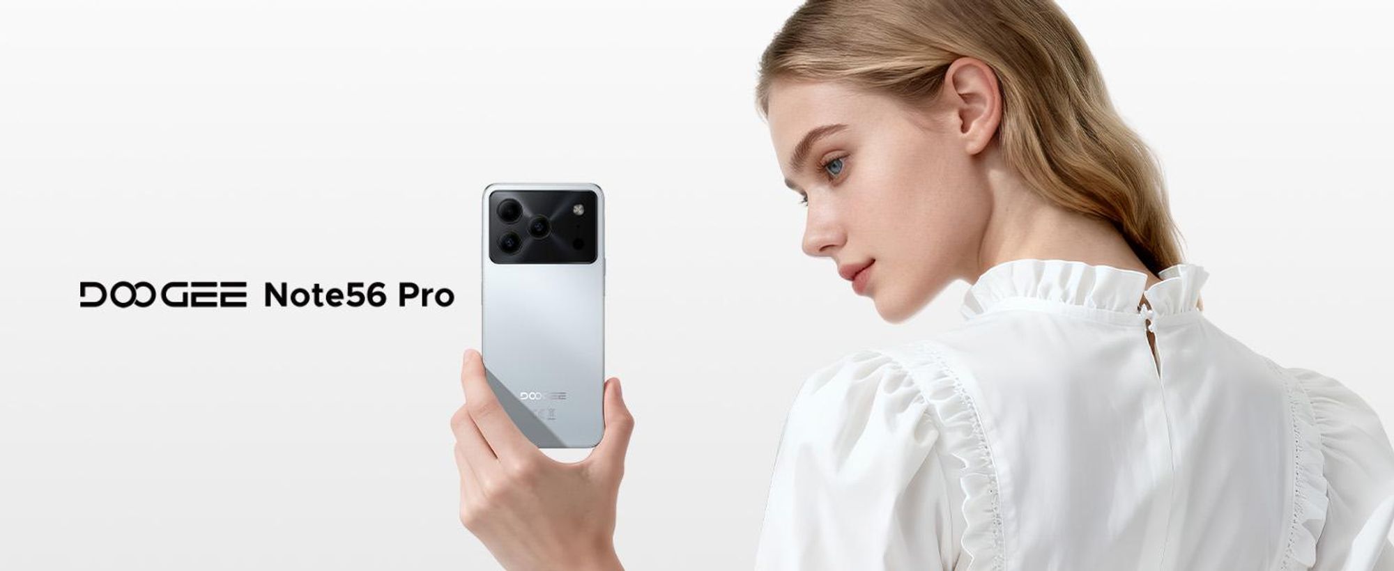Smartfon DOOGEE Note56 Pro, Android 16, ekran 6,56" 90Hz, bateria 6150mAh, 32GB RAM + 128GB pamięci wewnętrznej, 4G, Dual SIM, 13MP, NFC, czytnik linii papilarnych, rozpoznawanie twarzy