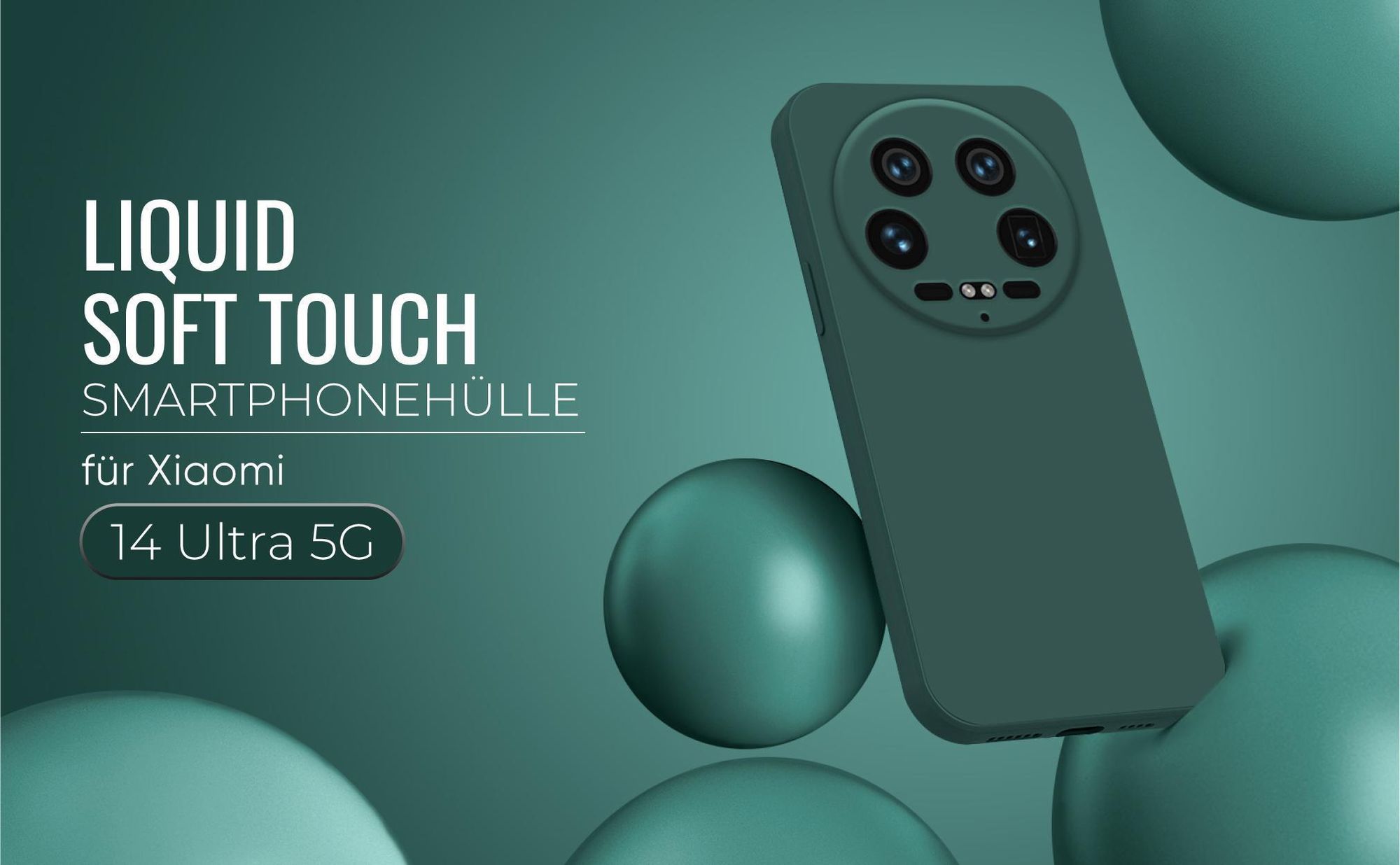 Liquid Soft Touch Smartphone Hülle in Grün für Xiaomi 14 Ultra