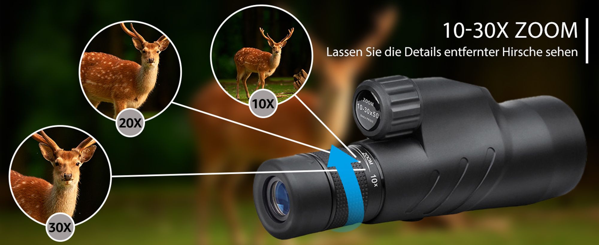Svbony SV45 Monokulares Teleskop, 30X50 Monokular Fernrohr Erwachsene mit Tragetasche, für Erwachsene Vogelbeobachtung Reisen