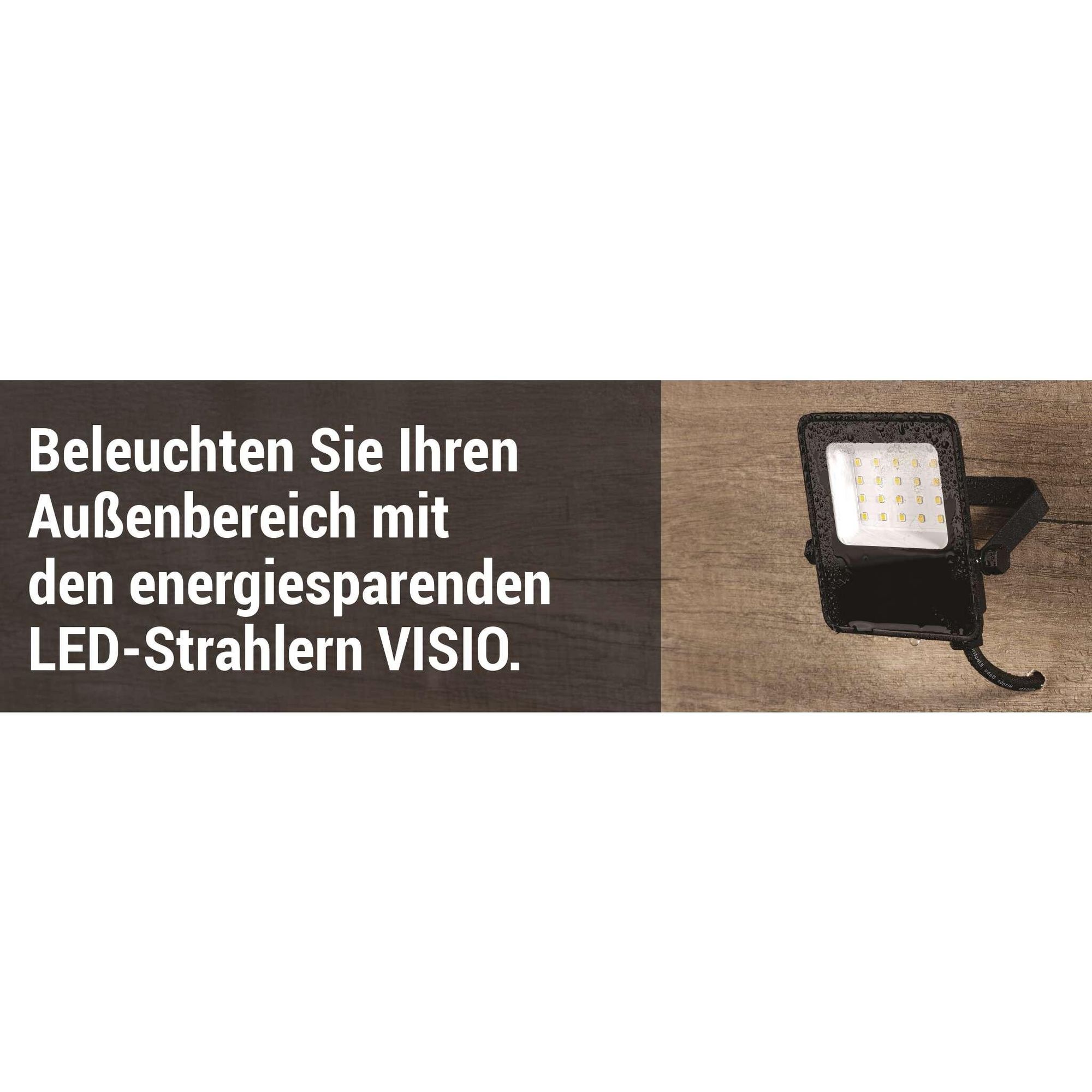 EMOS LED-Strahler VISIO 10W, 1500 lm, ultradünnes Aluminium Flutlicht, wasserdicht, neutralweiß, hohe Lichtleistung 150lm/W, für Außenbereich, ZS2513