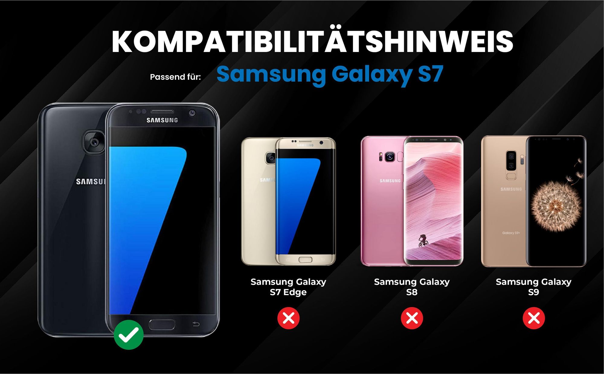 Kompatibilitätshinweise Hülle für Samsung Galaxy S7