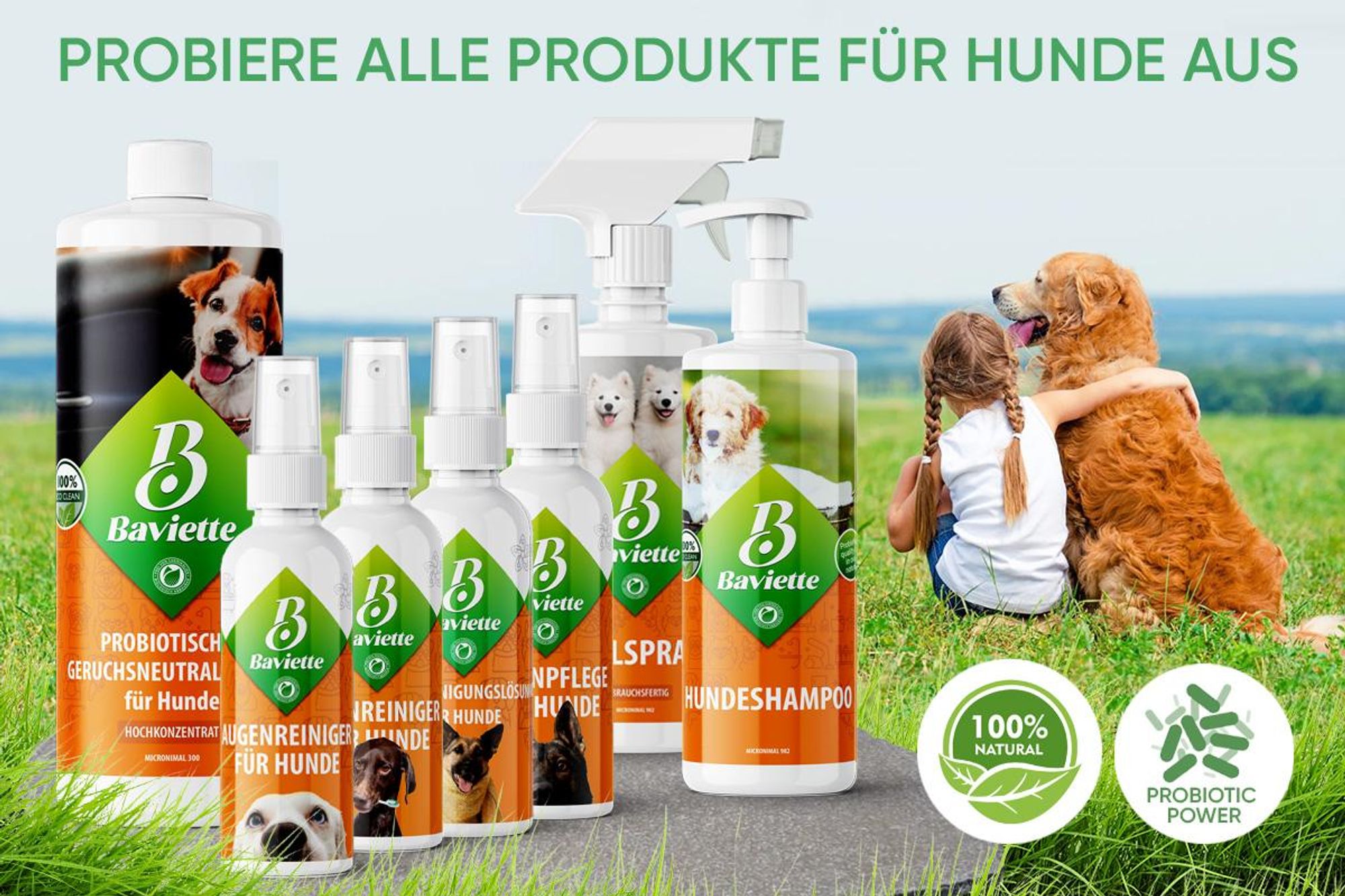 Baviette 100ml Wundpflege & Wundreiniger für Hunde – Sanfte, probiotische & stressfreie Reinigung des äußeren Hautbereichs, geruchlos