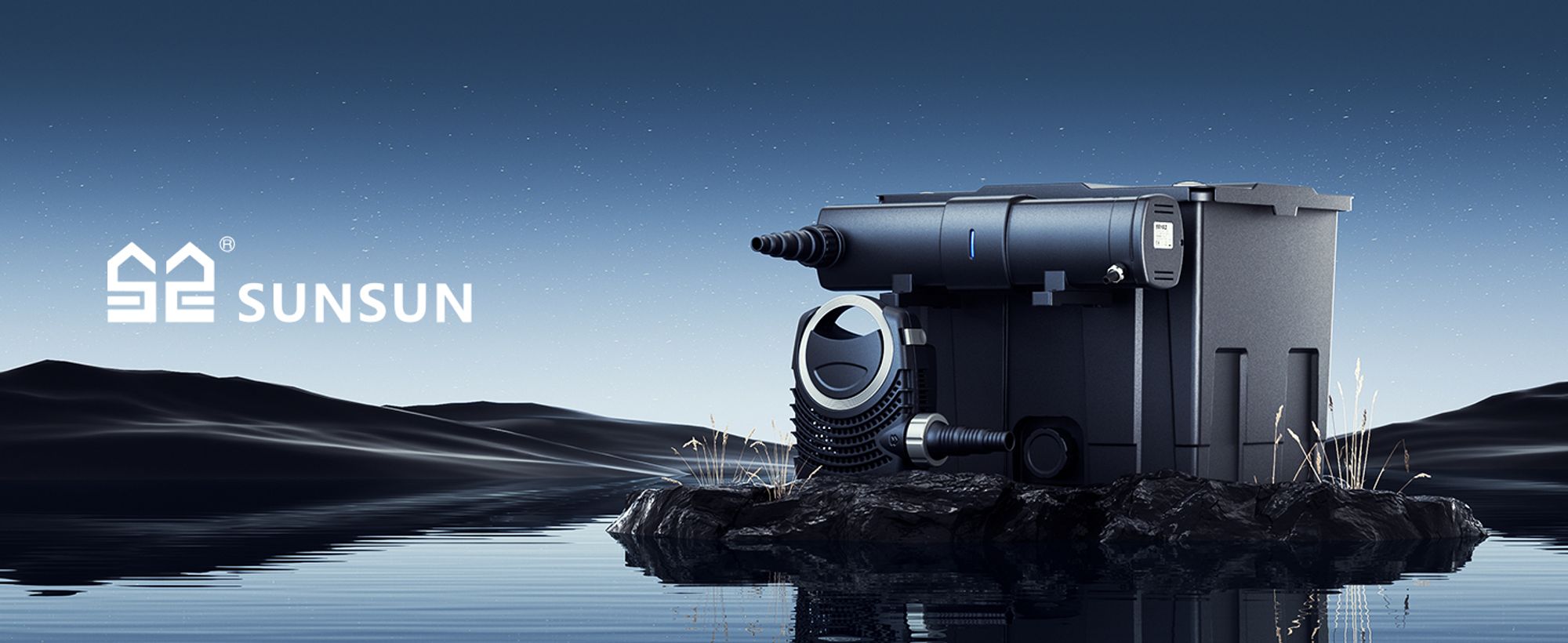 SunSun CUV-236 Teichklärer 6000 l/h / 36 W UVC, Vorklärgerät für Teichfilter & Teichpumpe, Wasserklärer mit UV-Lampe, Lichtfilter zur Algenbekämpfung