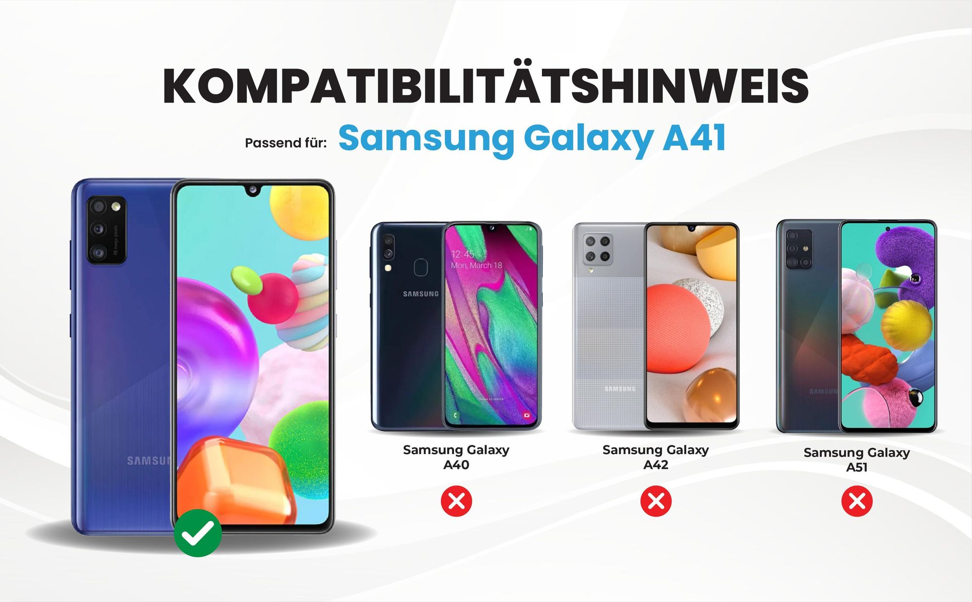 Kompatibilitätshinweise Hülle für Samsung Galaxy A41