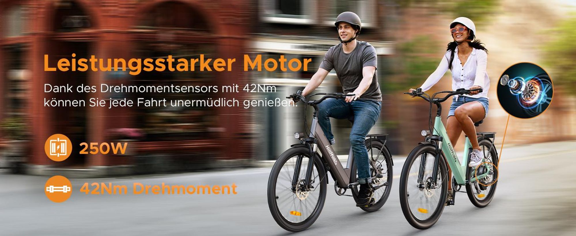 HillMiles E Bike, City E-Bike & E-Hollandrad mit 36V 13Ah Akku bis zu 80-100km, SHIMANO 7-Gang, 250w Motor&25km/h, IP65 Wasserdicht, MileCity1